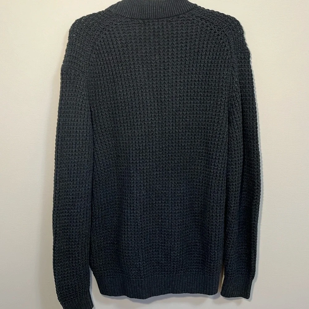 Banana Republic cardigan sweater med gray chunky knit tunic button cotton blend